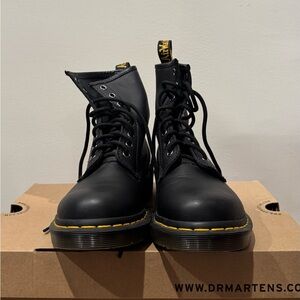 Dr. Martens Black and Yellow Lace-Up Boots